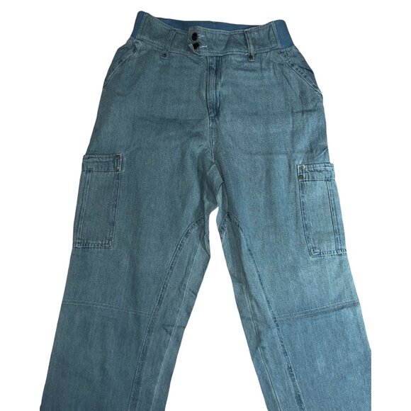 Woman Within NWOT Double Button Front Comfort Waist Cargo Jean Sz 22 Wide Womens - Picture 7 of 16